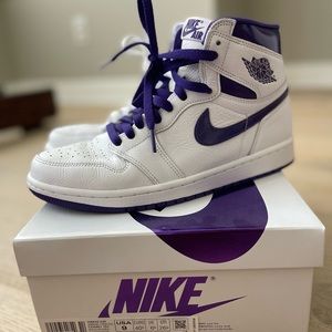 Nike Air Jordan 1 High OG “Purple Court” White/Purple Court Women’s Size 9